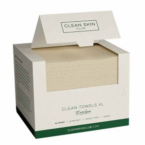 Clean Towels XL Bamboo, Disposable Face Towels, 50 Count, by Clean Skin Club