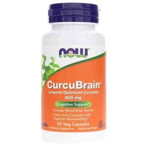 CurcuBrain 400 Mg, 50 Veg Capsules, by NOW Foods