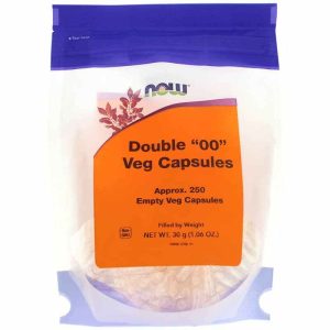Double 00 Empty Veg Capsules, 250 Veg Capsules, by NOW Foods
