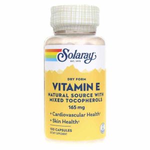 Dry Form Vitamin E with Mixed Tocopherols, 100 Capsules, by Solaray