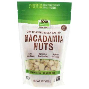 Dry Roasted Macadamia Nuts with Sea Salt, 9 Oz, by NOW Foods