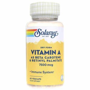 Dry Vitamin A 7500 Mcg, 60 Veg Capsules, by Solaray