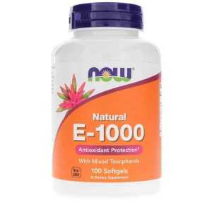 E-1000 Natural with Mixed Tocopherols, 100 Softgels, by NOW Foods