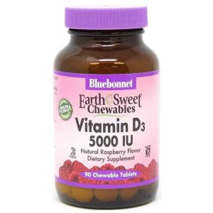 Earth Sweet Chewables Vitamin D3 5000 IU, 90 Chewable Tab, by Bluebonnet