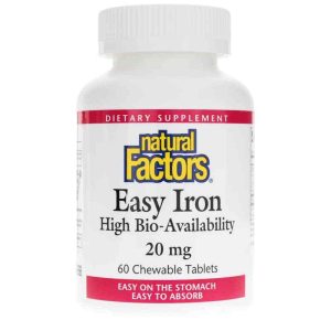 Easy Iron 20 Mg Chewable, 60 Chewable Tablets, by Natural Factors