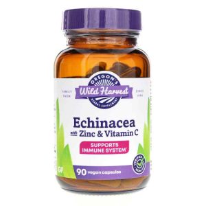 Echinacea with Zinc & Vitamin C, 90 Vegan Capsules, by Oregons Wild Harvest