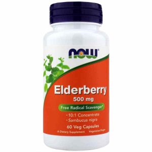 Elderberry 500 Mg, 60 Veg Capsules, by NOW Foods