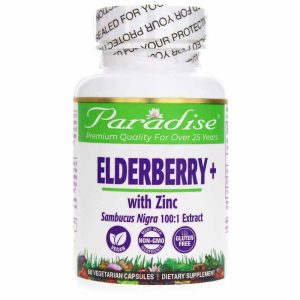 Elderberry + with Zinc, 60 Veg Capsules, by Paradise Herbs