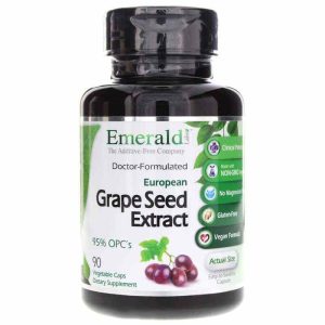 European Grape Seed Extract, 90 Veg Capsules, by Emerald