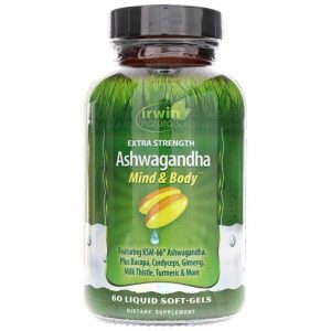 Extra Strength Ashwagandha, 60 Liquid Softgels, by Irwin Naturals