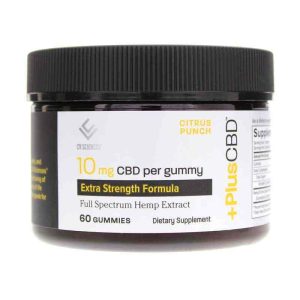 Extra Strength Hemp Extract Gummies 10 Mg Citrus Punch, by PlusCBD Oil