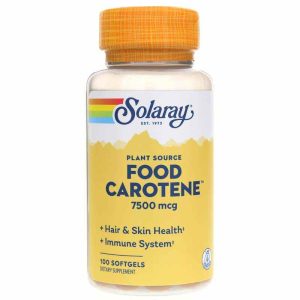 Food Carotene 7500 Mcg Plant Source, 100 Softgels, by Solaray