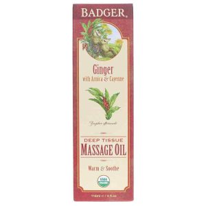 Ginger Deep Tissue Massage Oil, 4 Oz, by Badger