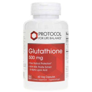 Glutathione 500 Mg, 60 Veg Capsules, by Protocol For Life Balance