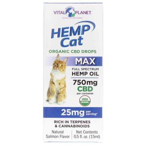 HEMP Cat Organic CBD Drops 25 Mg, .5 Oz, by Vital Planet