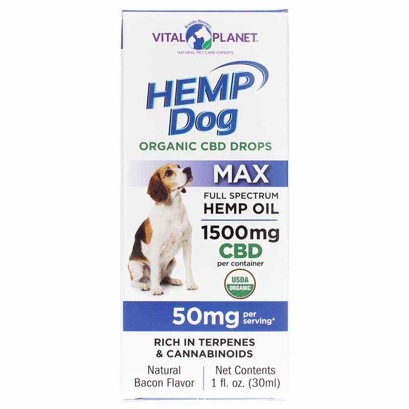 HEMP Dog Organic CBD Drops 50 Mg, 1 Oz, by Vital Planet