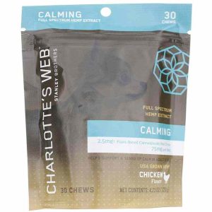 Hemp Extract Calming Chews for Adult Dogs Chicken Flavor, by Charlottes Web