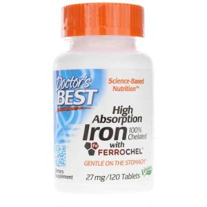 High Absorption Iron 27 Mg, 120 Tablets, by Doctors Best