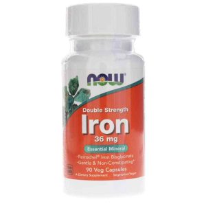 Iron 36 Mg Double Strength, 90 Veg Capsules, by NOW Foods