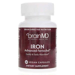 Iron Advanced Ferrochel, 30 Vegan Capsules, by BrainMD