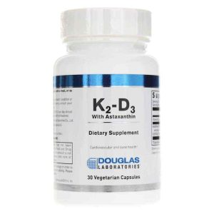 K2-D3 with Astaxanthin, 30 Veg Capsules, by Douglas Laboratories