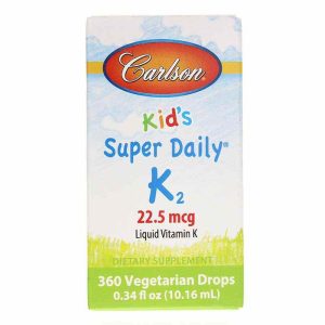 Kid's Super Daily K2, 360 Veg Drops, by Carlson Labs