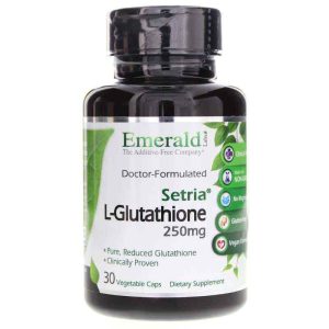 L-Glutathione Setria 250 Mg, 30 Veg Capsules, by Emerald