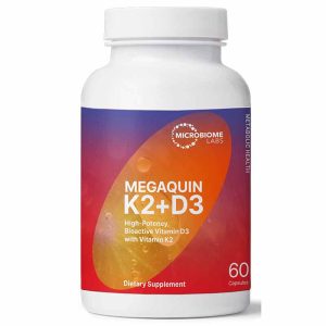 MegaQuin K2 + D3, 60 Capsules, by Microbiome Labs