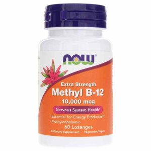 Methyl B-12 10,000 Mcg Extra Strength, 60 Lozenges, by NOW Foods