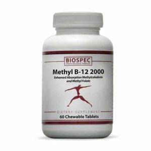 Methyl B-12 2000, 60 Chewable Tablets, by BioSpec