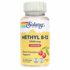 Methyl B-12 5000 Mcg with Natural Cherry Flavor, 60 Loz, by Solaray