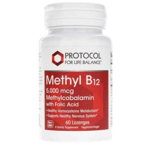 Methyl B12 5,000 Mcg with Folic Acid, 60 Lozenges, by Protocol For Life Balance