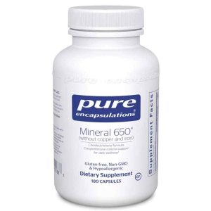 Mineral 650 without copper & iron, 180 Capsules, by Pure Encapsulations