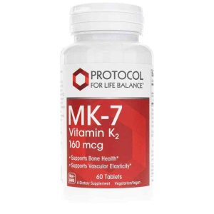 MK-7 Vitamin K2 160 Mcg, 60 Tablets, by Protocol For Life Balance