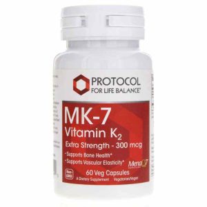 MK-7 Vitamin K2 300 Mcg, 60 Veg Capsules, by Protocol For Life Balance