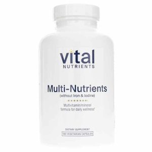 Multi-Nutrients No Iron or Iodine, 180 Veg Capsules, by Vital Nutrients