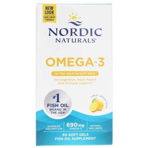 Omega-3 Fish Gelatin Softgels, 60 Softgels, by Nordic Naturals