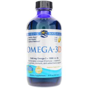 Omega-3D Liquid Lemon Flavor, 8 Oz, by Nordic Naturals