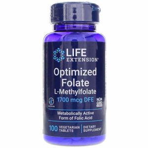 Optimized Folate L-Methylfolate, 100 Veg Tablets, by Life Extension