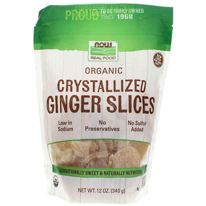 Organic Crystallized Ginger Slices, 12 Oz, by NOW Foods
