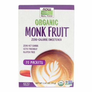 Organic Monk Fruit Sweetener Packets, 70 Packets, by NOW Foods