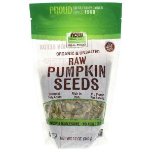 Organic Pumpkin Seeds Unsalted, 12 Oz, by NOW Foods