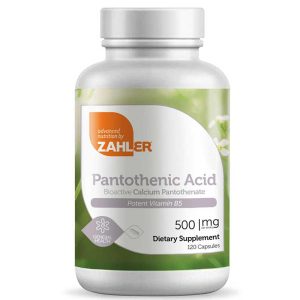 Pantothenic Acid 500 Mg, 120 Capsules, by Zahler