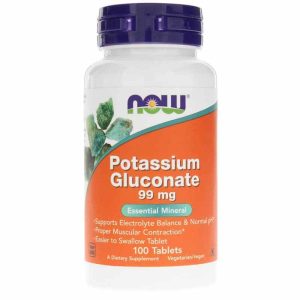 Potassium Gluconate 99 Mg, 100 Tablets, by NOW Foods