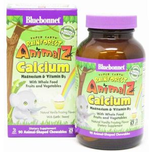 RainForest AnimalZ Calcium Magnesium & Vitamin D3, 90 Ch, by Bluebonnet