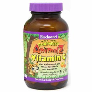 RainForest AnimalZ Vitamin C Orange, 90 Chewables, by Bluebonnet