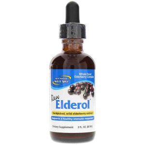 Raw Elderol Wild Elderberry Extract, 2 Oz, by North American Herb & Spice