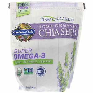 Raw Organics Super Omega-3 Chia Seed, 12 Oz, by Garden of Life