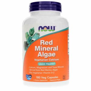 Red Mineral Algae Vegetarian Calcium, 180 Veg Capsules, by NOW Foods