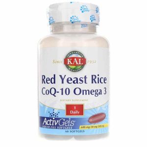 Red Yeast Rice CoQ-10 Omega 3 ActivGels, 60 Softgels, by Kal